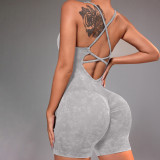 Beauty back fitness suit quick drying yoga jumpsuit set