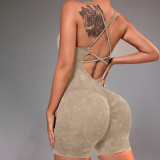 Beauty back fitness suit quick drying yoga jumpsuit set