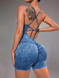 Beauty back fitness suit quick drying yoga jumpsuit set