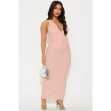 Sleeveless lapel suit vest zipper split skirt two-piece set