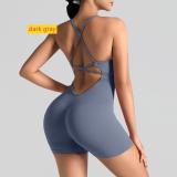 Beauty back fitness suit quick drying yoga jumpsuit set