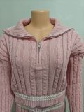 2-piece set of high stretch knitted sweater shorts FF1383