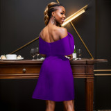 Multi color one shoulder dress party dress