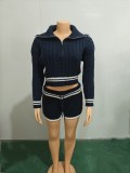 2-piece set of high stretch knitted sweater shorts FF1383