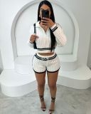 2-piece set of high stretch knitted sweater shorts FF1383