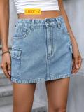 Butt hugging denim skirt A-line skirt