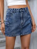 Butt hugging denim skirt A-line skirt