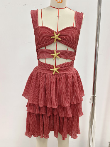 A-shaped cake one-piece beach skirt set