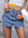 Butt hugging denim skirt A-line skirt