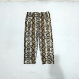 Serpentine print cropped pants with bottom and calf mid length