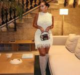 Sleeveless tassel knit dress
