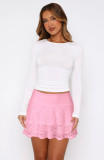Lace see through shorts short skirt