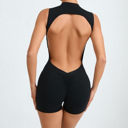 Sleeveless hollow yoga jumpsuit