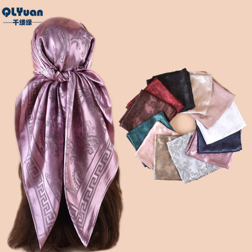 Printed large square scarf, silk scarf, scarf