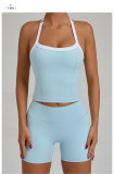 Tight fitting sandblasting yoga quick drying fitness suit