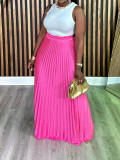 Loose plus size pleated half length skirt