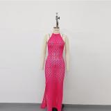 Backless hollow hanging neck suspender beach cover dress long skirt