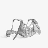 Fashionable Trendy Motorcycle Bag Underarm Bag Riveted Tassel High Grade Wrinkled Bag Single Shoulder Cross Shoulder Women's Bag