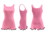 Sleeveless wavy edge vest dress