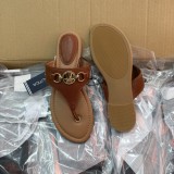 Thick soled toe hollow slippers with sloping heels and herringbone slippers