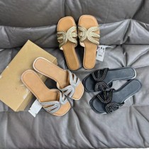 Crystal slope and cross strap flat sandals