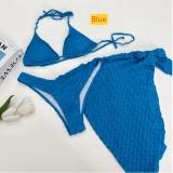 Mesh swimsuit bikini three piece set