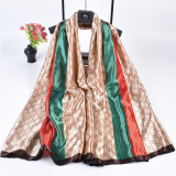 Colorful striped checkered printed long scarf scarf silk scarf