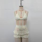 Hand Hook 3D Flower Bikini Cake Skirt Set