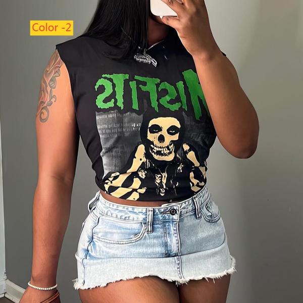 Loose and fun hot stamping loose sleeveless vest