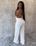 Hanging neck, swinging collar, big backless, tied rope, mesh, two-piece set