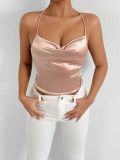V-neck camisole strap backless top