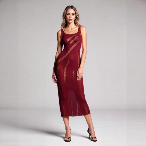 Hollow knitted beach dress