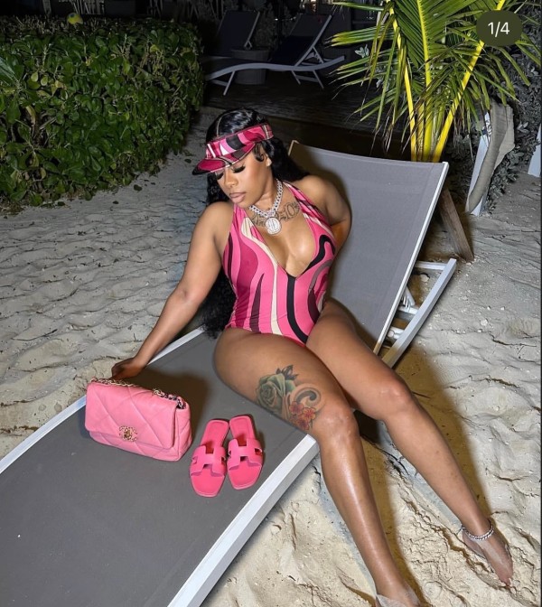 Silk scarf striped one-piece bikini swimsuit