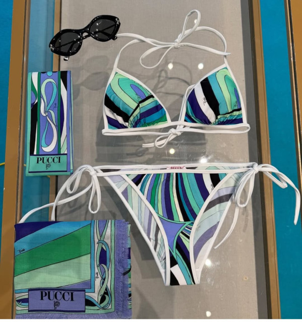 Square scarf+headscarf one-piece split bikini swimsuit