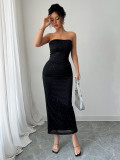 Strapless top, hip hugging skirt set