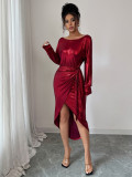 Long sleeved long skirt dress
