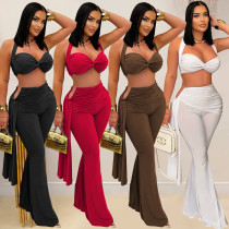 Strapless strap pants set