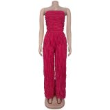 Loose wave patterned jumpsuit