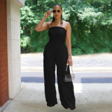 Loose wave patterned jumpsuit