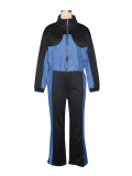 Cowboy splicing set, jacket, long pants two-piece set