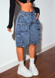 Multi pocket straight leg jeans