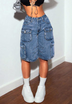 Multi pocket straight leg jeans