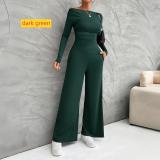 Long sleeved shirt, wide leg pants set
