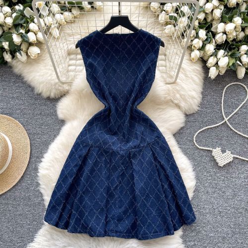 Cowboy bow strap round neck sleeveless vest short skirt