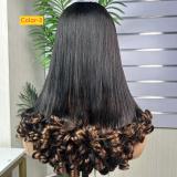 16-inch lace wig made of non-glued real human hair