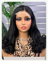 16-inch lace wig made of non-glued real human hair