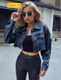 Short long sleeved denim jacket