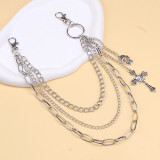 Multi-layer chain skull and cross pants chain pendant decoration