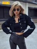 Short long sleeved denim jacket