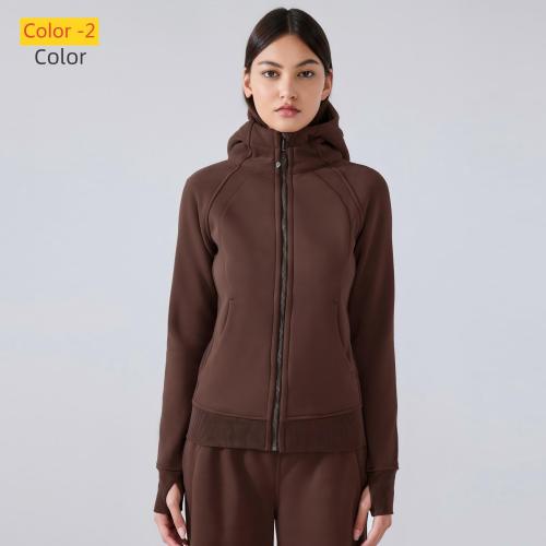 Thick and warm hooded sweatshirt jacket top